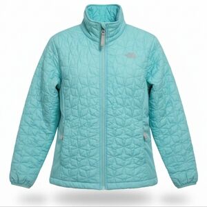 The North Face Jacket Medium Mint Green Quilted Insulated Full Zip